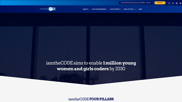 Screenshot of the Iamthecode Foundation website