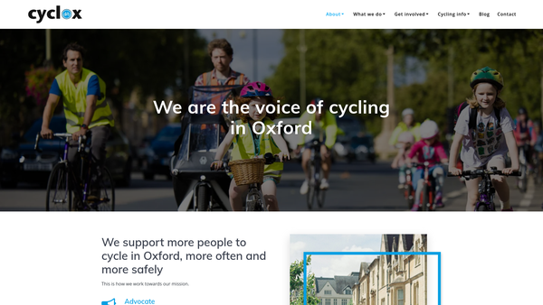 Screenshot of the Cyclox website