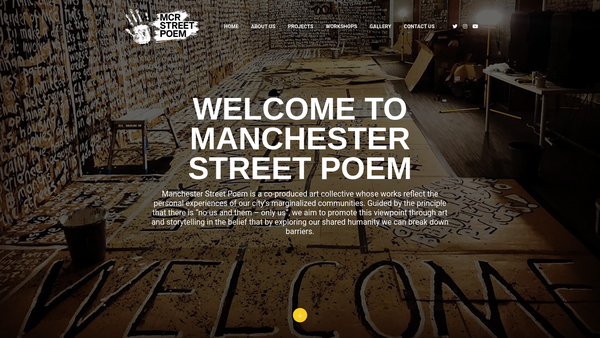 Screenshot of the Manchester Street Poem website