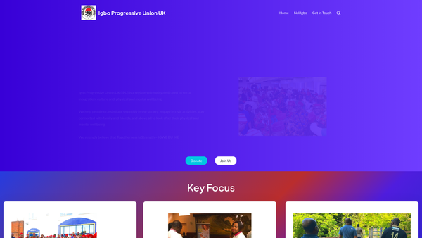 Screenshot of the Igbo Progressive Union - UK website