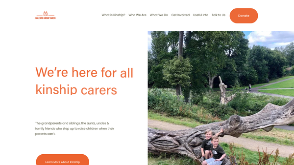 Screenshot of the Wallsend Kinship Carers website