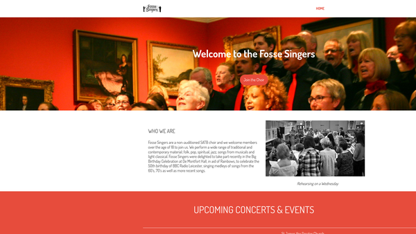 Screenshot of the Fosse Singers website