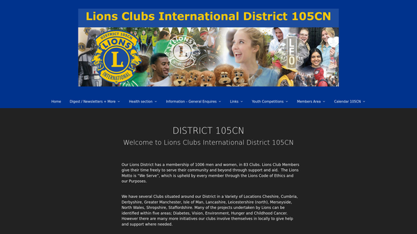 Screenshot of the Lions Clubs International District 105cn Foundation website