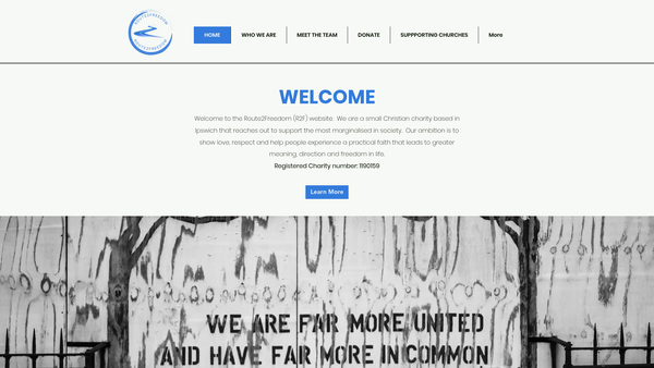 Screenshot of the Route2freedom website