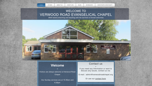 Screenshot of the Verwood Road Evangelical Chapel website