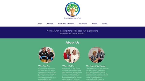 Screenshot of the The Welbeloved Club website