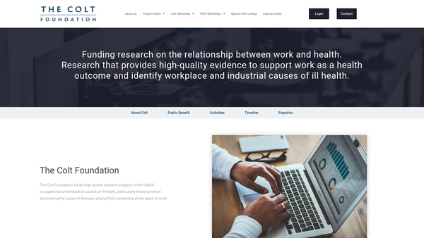 Screenshot of the The Colt Foundation website