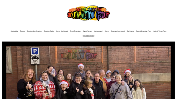 Screenshot of the Market Weighton Youth Action Group website
