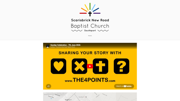 Screenshot of the Scarisbrick New Road Baptist Church website