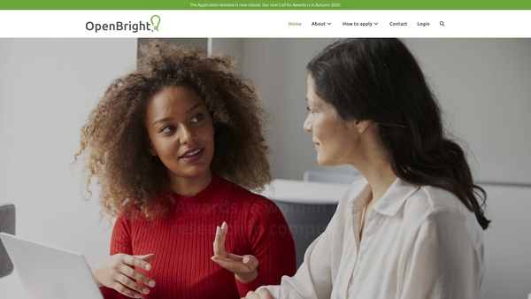 Screenshot of the Openbright Foundation website