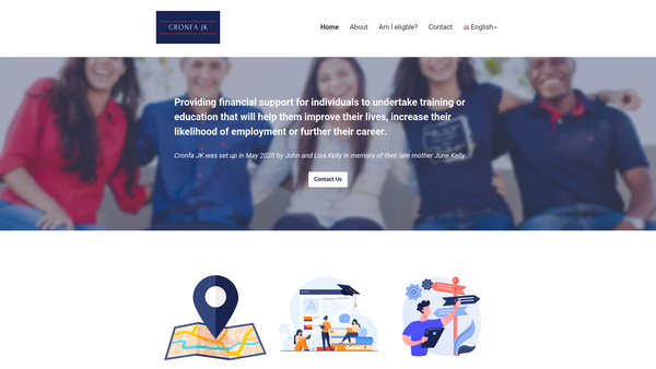 Screenshot of the Cronfa Jk website