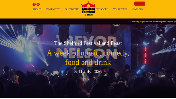 Screenshot of the The Shelford Feast website