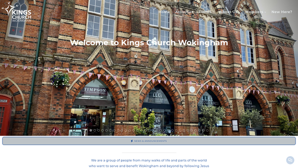 Screenshot of the Kings Church Wokingham website