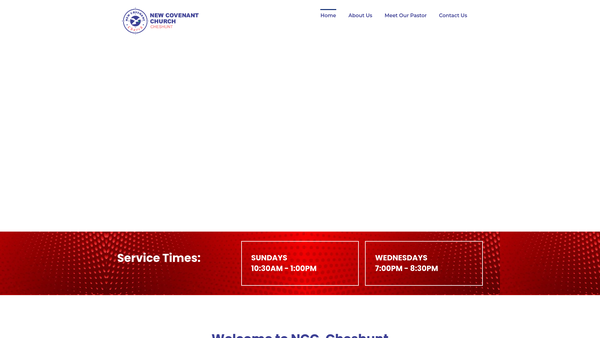 Screenshot of the New Covenant Church Cheshunt website
