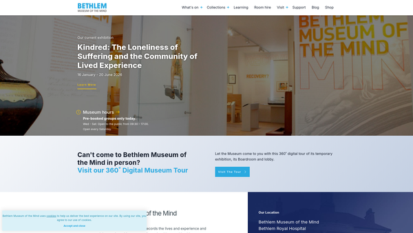 Screenshot of the The Bethlem Art And History Collections Trust website