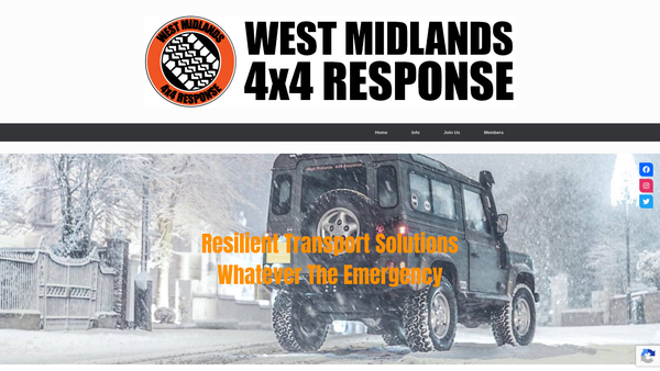 Screenshot of the West Midlands 4x4 Response website