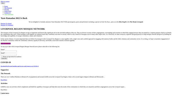 Screenshot of the Liverpool Region Mosque Network website