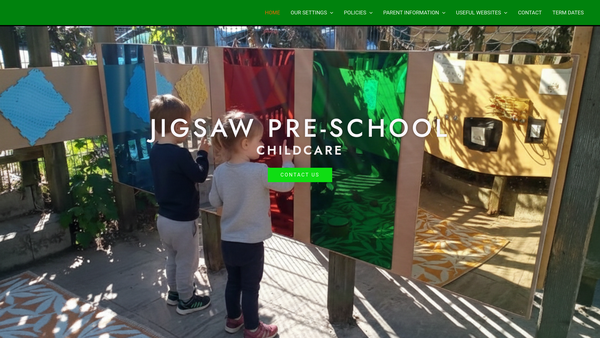 Screenshot of the Jigsaw Pre School (Sproughton) website