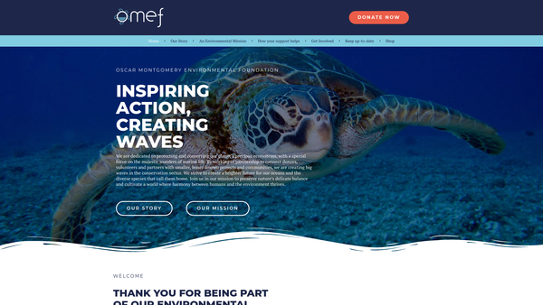 Screenshot of the Oscar Montgomery Environmental Foundation website