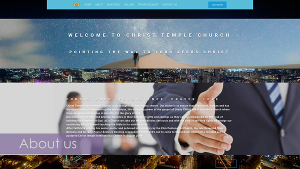 Screenshot of the Christ Temple International Church website