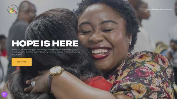 Screenshot of the Church Of God Mission International (Dagenham) website