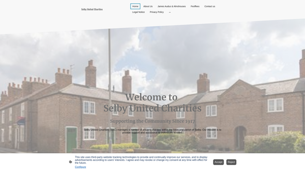 Screenshot of the Selby Almshouses And Poor's Charity website