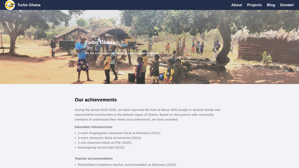 Screenshot of the Turbo Ghana website