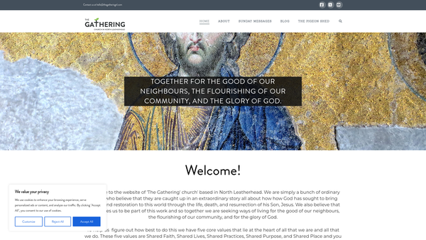 Screenshot of the The Gathering Charity Leatherhead website