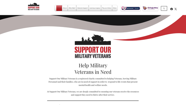 Screenshot of the Support Our Military Veterans website