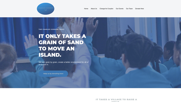 Screenshot of the The Charles Gordon Trust website
