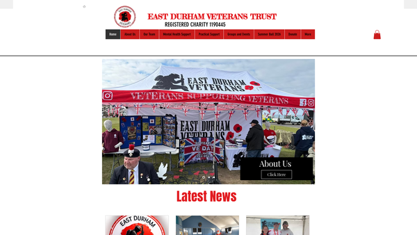 Screenshot of the East Durham Veterans Trust website