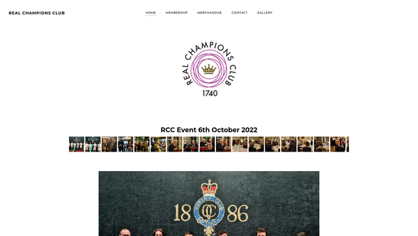 Screenshot of the Real Champions Club website