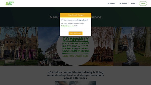 Screenshot of the Newington Green Alliance website