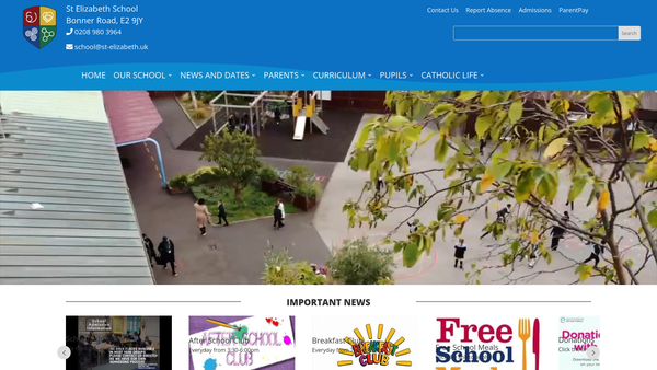 Screenshot of the Friends Of St Elizabeth website