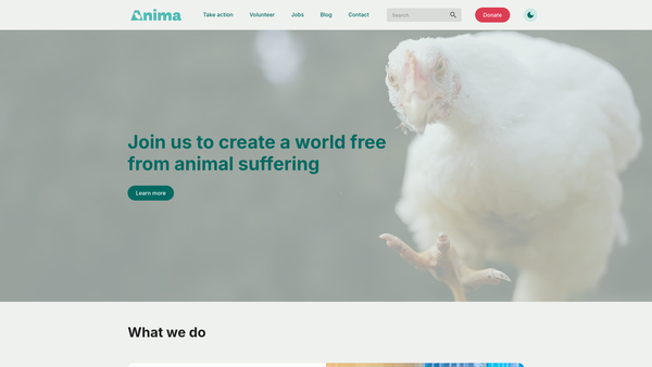Screenshot of the Anima Advocacy Ltd website