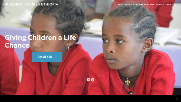 Screenshot of the Building Futures Ethiopia website
