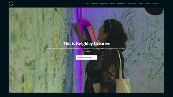 Screenshot of the Keighley Creative website
