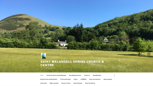 Screenshot of the Saint Melangell Shrine Church and Centre website