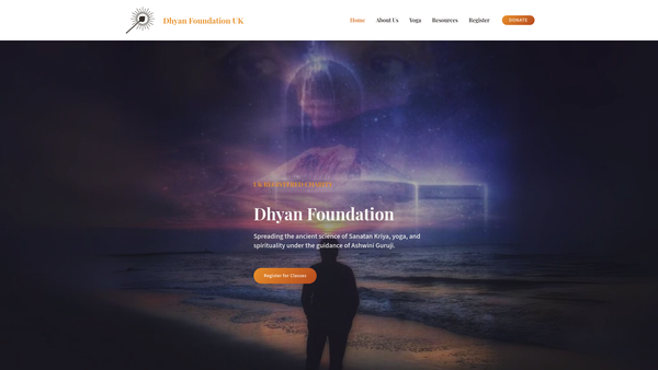 Screenshot of the Dhyan Foundation UK website
