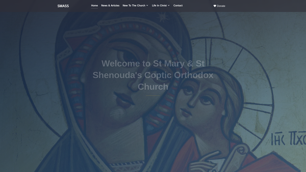 Screenshot of the St Mary And St Shenouda Coptic Orthodox Church website