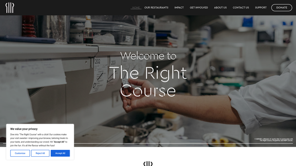 Screenshot of the The Right Course website