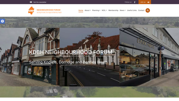 Screenshot of the Knowle Dorridge And Bentley Heath Neighbourhood Forum CIO website