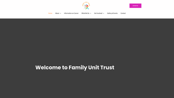 Screenshot of the Family Unit Trust website