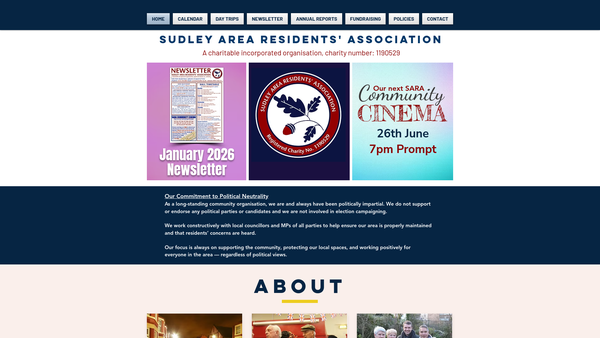 Screenshot of the Sudley Area Residents' Association website