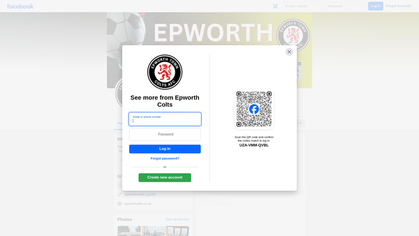 Screenshot of the Epworth Town Colts AFC website