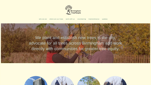 Screenshot of the Birmingham Tree People website