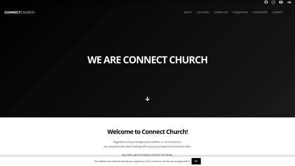 Screenshot of the Connect Church (North Lincs) website