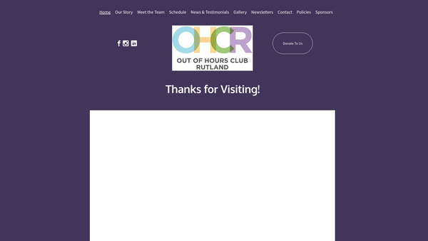 Screenshot of the Out Of Hours Club Rutland website