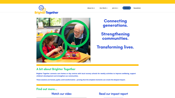 Screenshot of the Brighter Together website