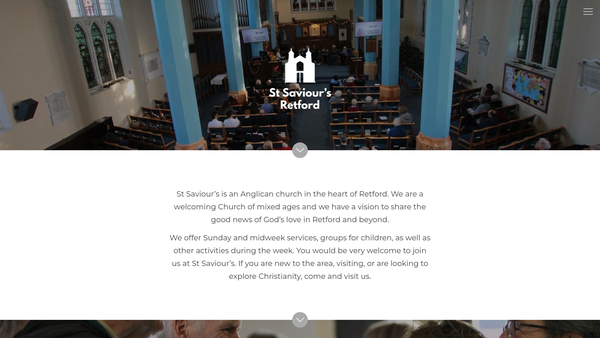 Screenshot of the The Parochial Church Council Of The Ecclesiastical Parish Of Retford St Saviour website